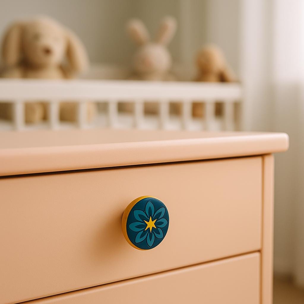 Vibrant Floral Knobs Set 6pk