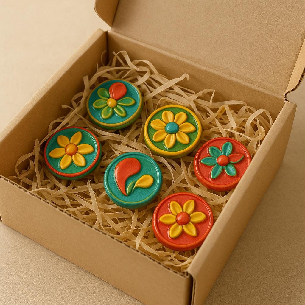 Floral Leaf Ceramic Knobs Set
