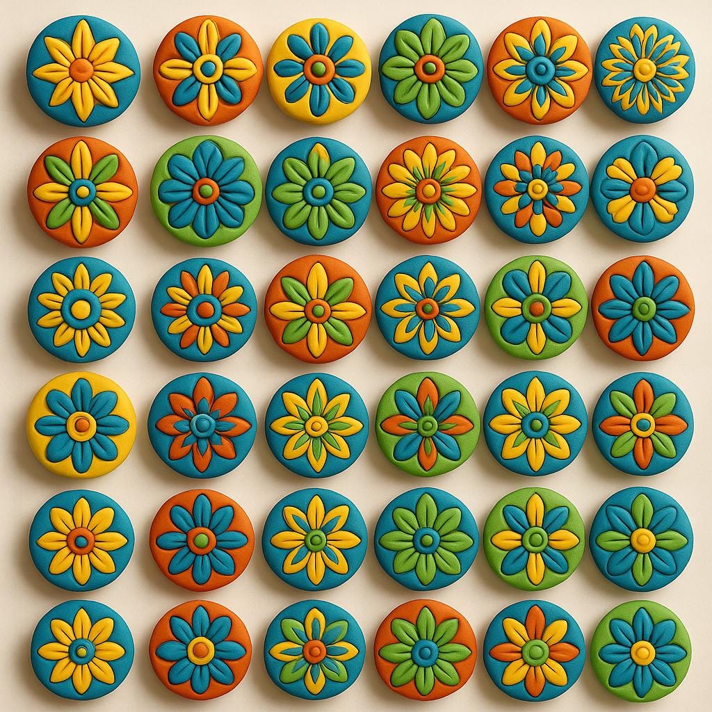 Vibrant Floral Knobs Set 25