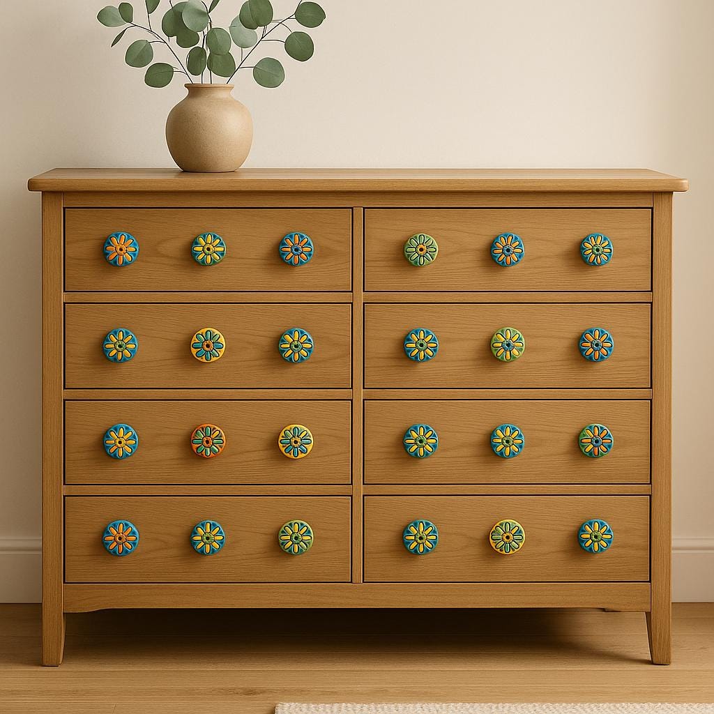 Vibrant Floral Knobs Set 25
