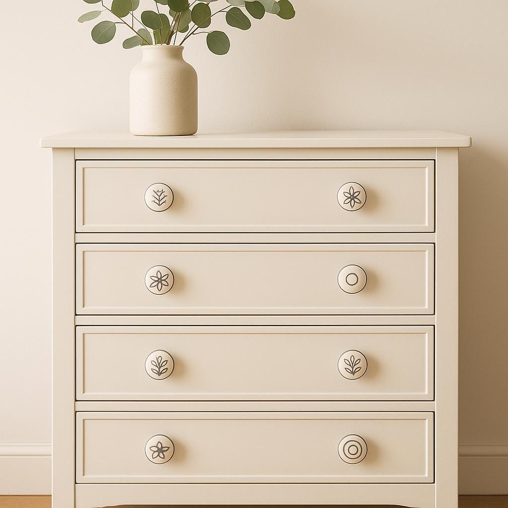 Minimalist White Cabinet Knobs