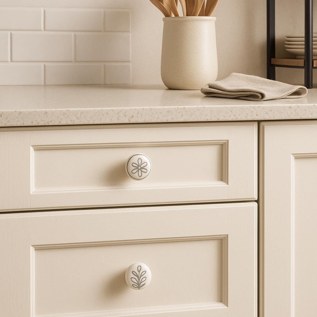 Minimalist White Cabinet Knobs