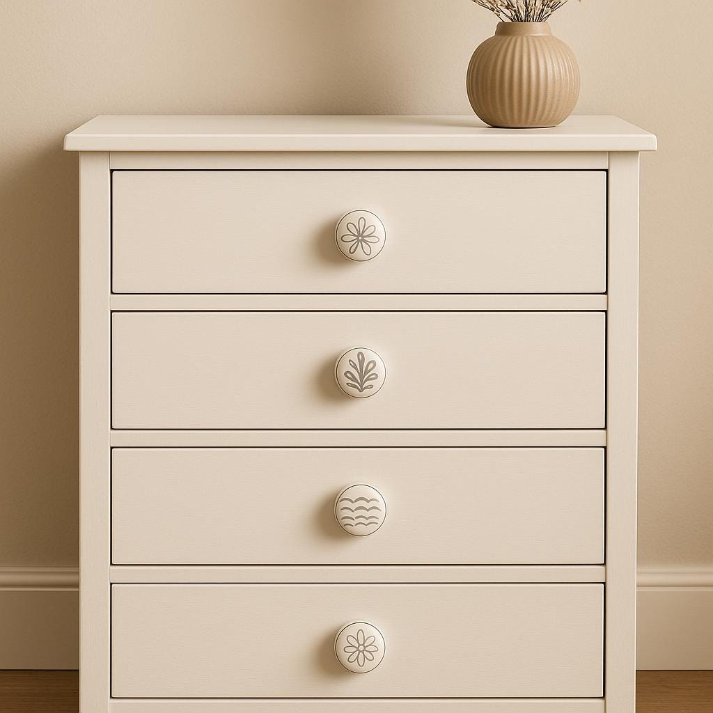 Minimalist White Cabinet Knobs