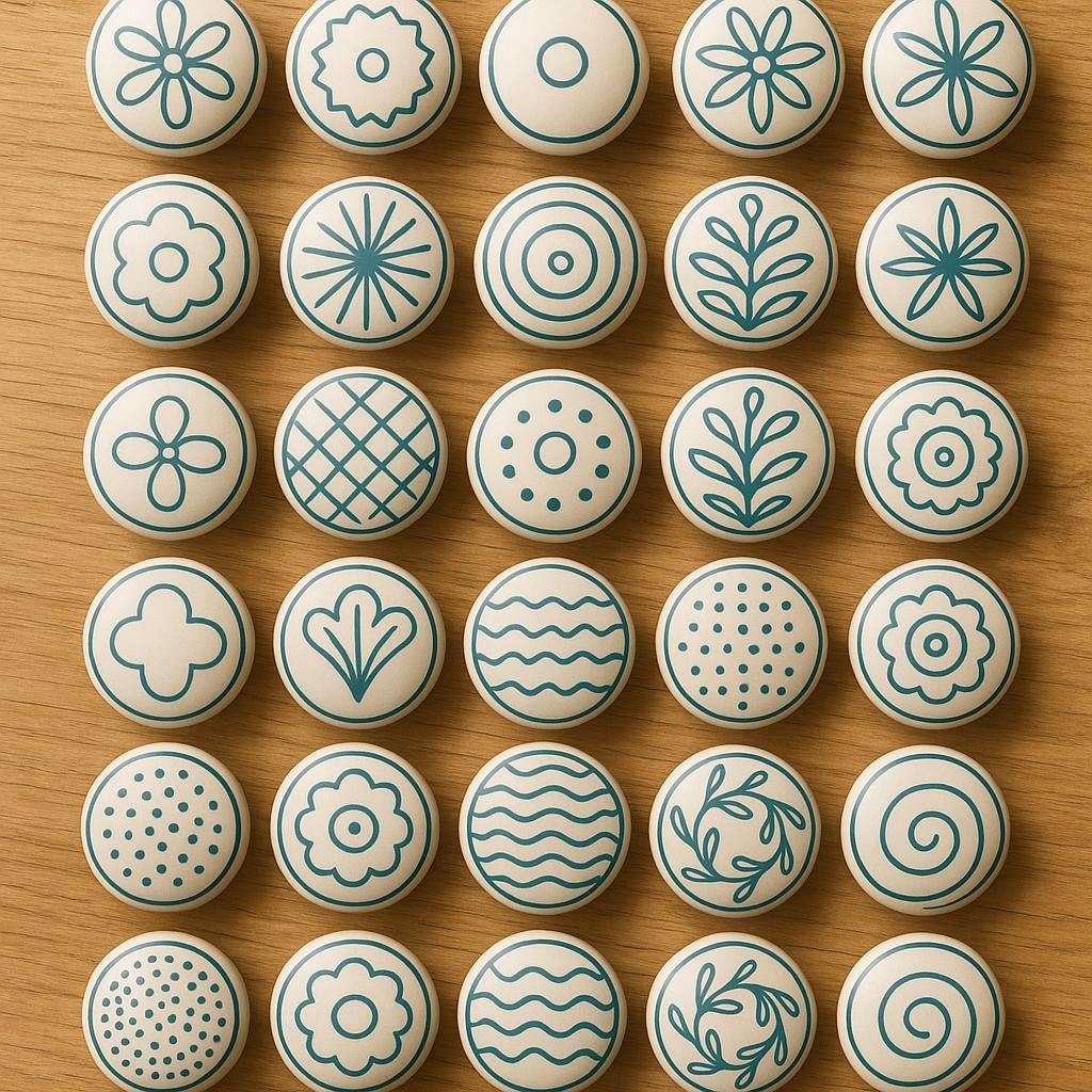 Chic Teal Ceramic Knobs Set