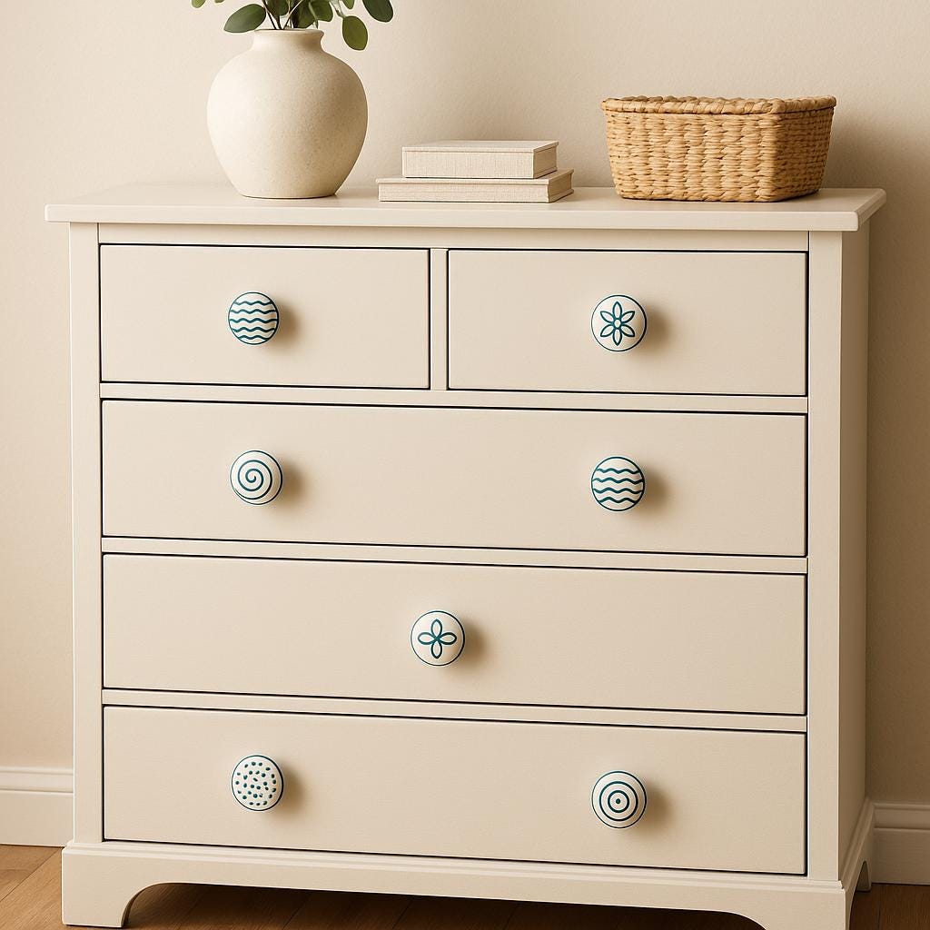 Chic Teal Ceramic Knobs Set