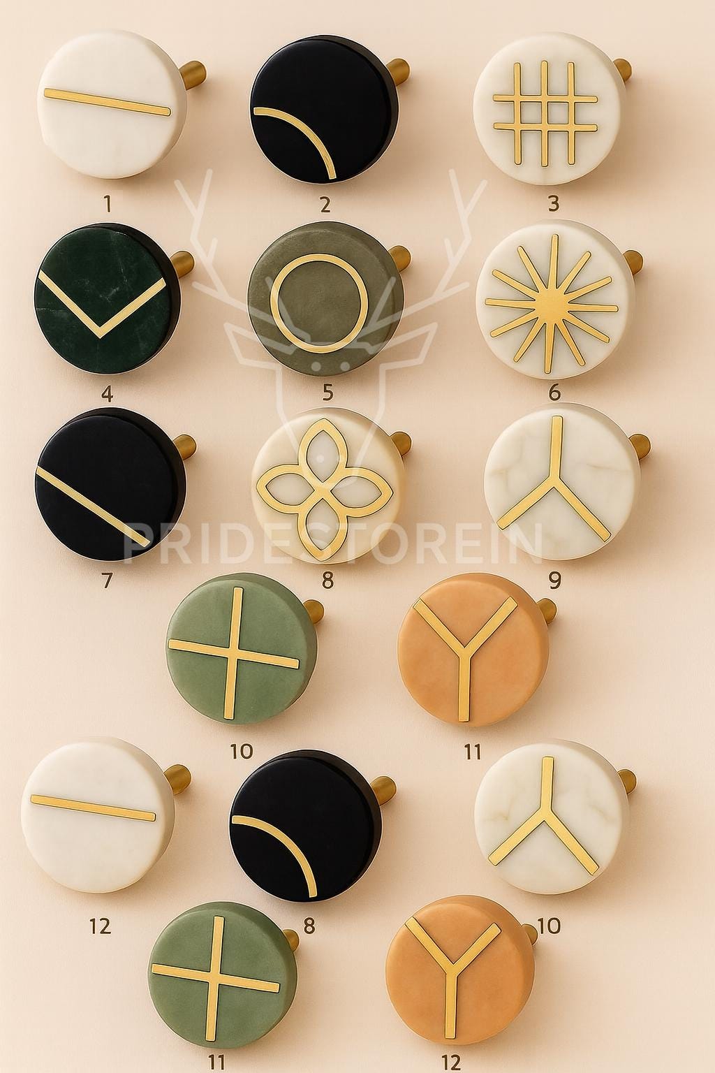 Elegant Gold Inlay Knobs Set
