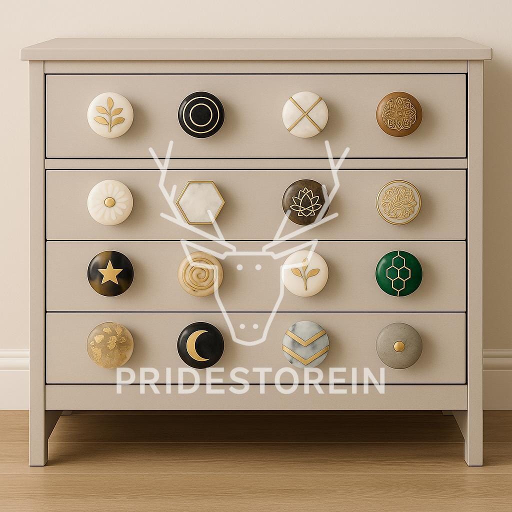 Geometric Brass Knobs Set 10