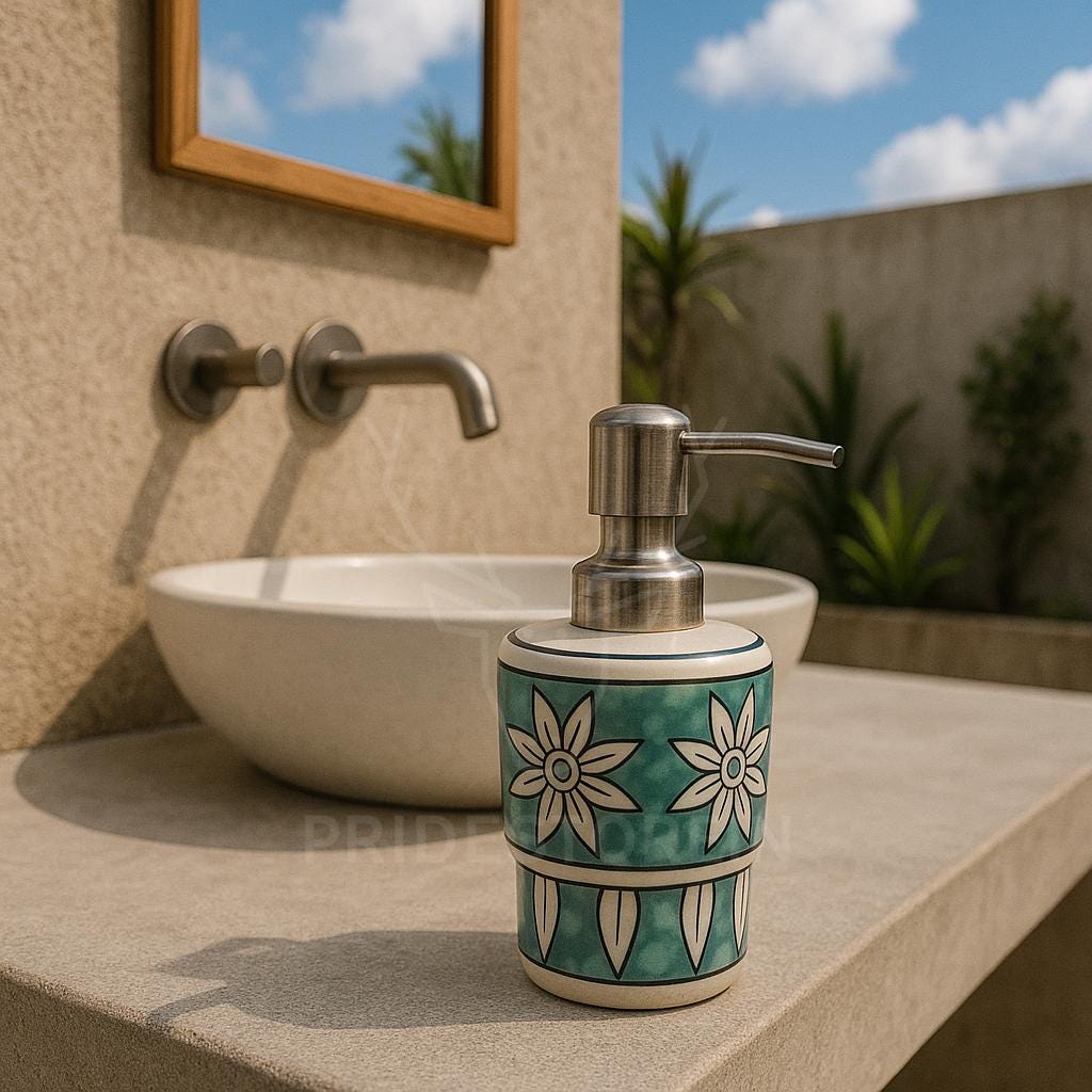 Blue Floral Ceramic Dispenser