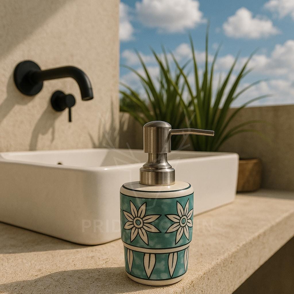 Blue Floral Ceramic Dispenser