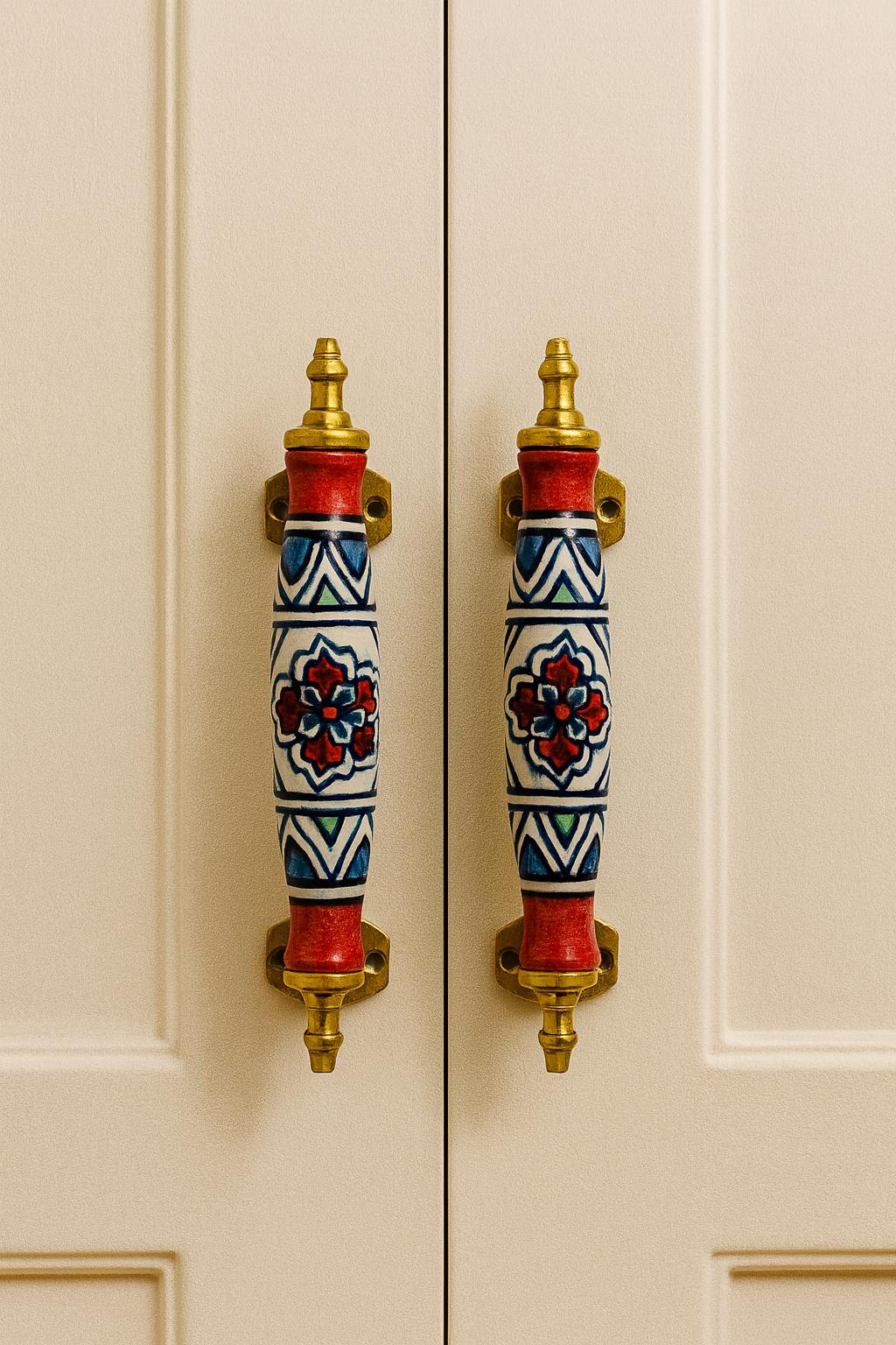 Boho Ceramic Flower Pulls