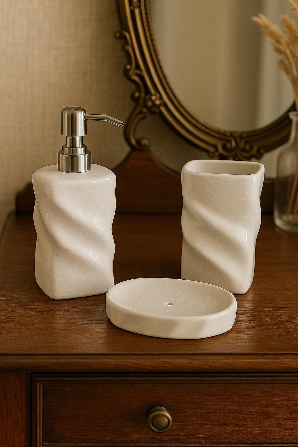 Sleek White Bath Set Upgrade