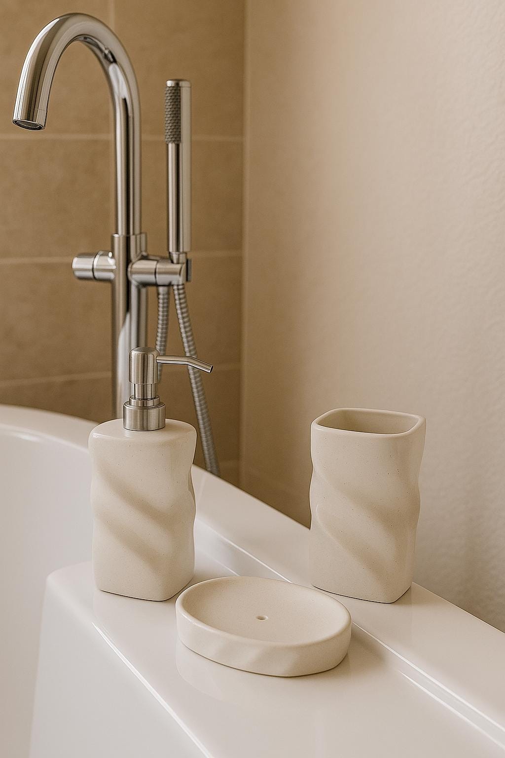 Sleek White Bath Set Upgrade