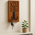 Hand-Carved Wooden Flower Wall Hook