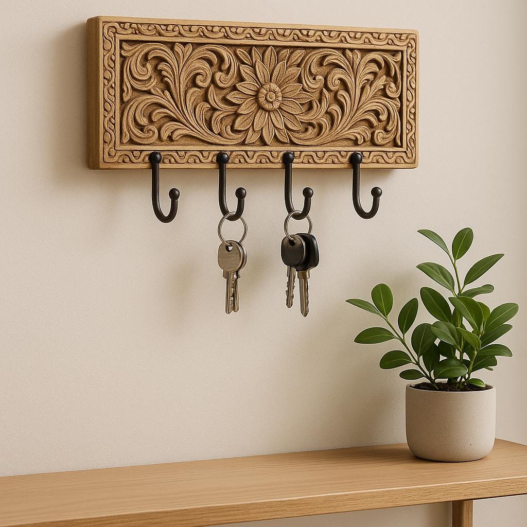 Oak Leaf Wooden Table - Modern Plant Design