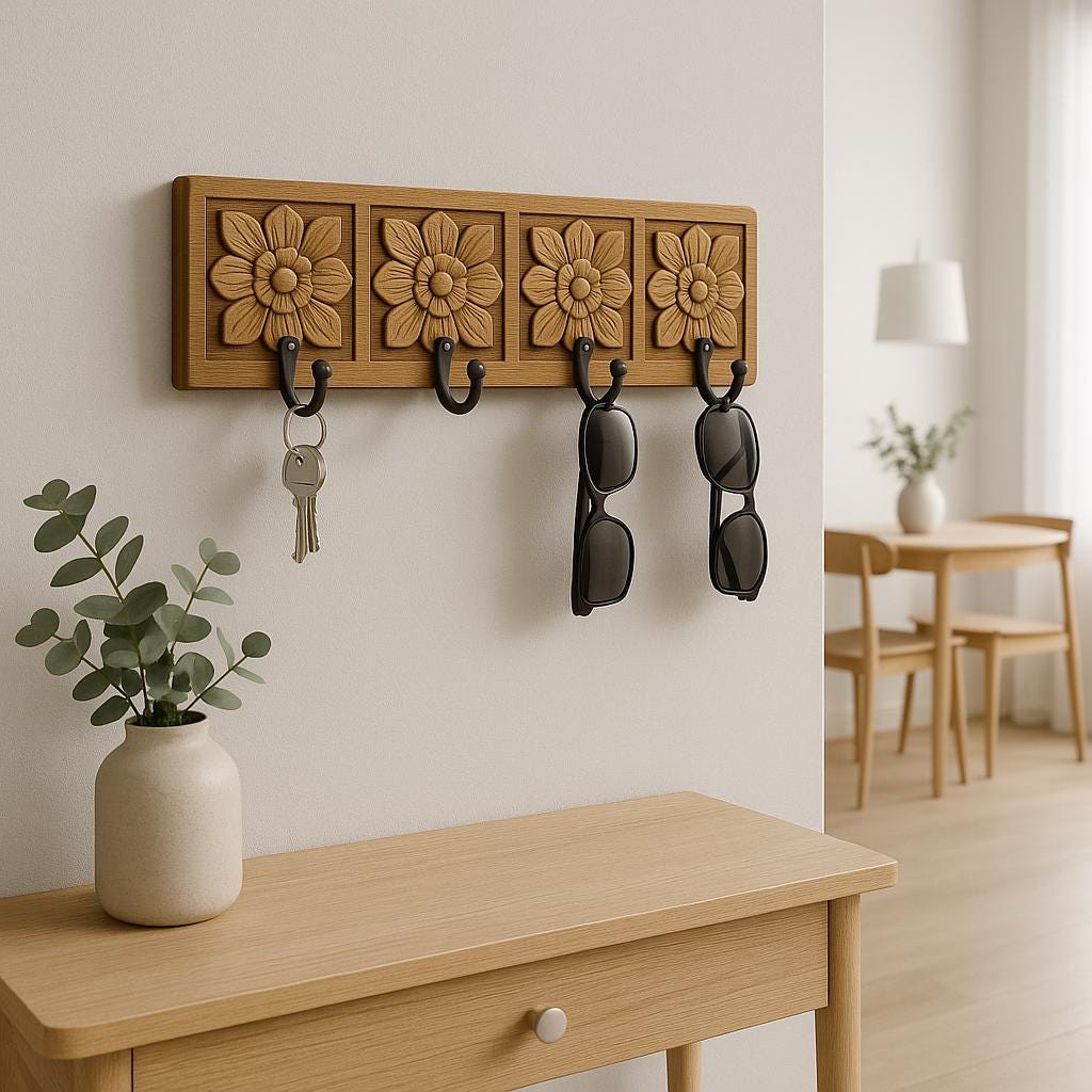 Rustic Wooden Flower Hooks