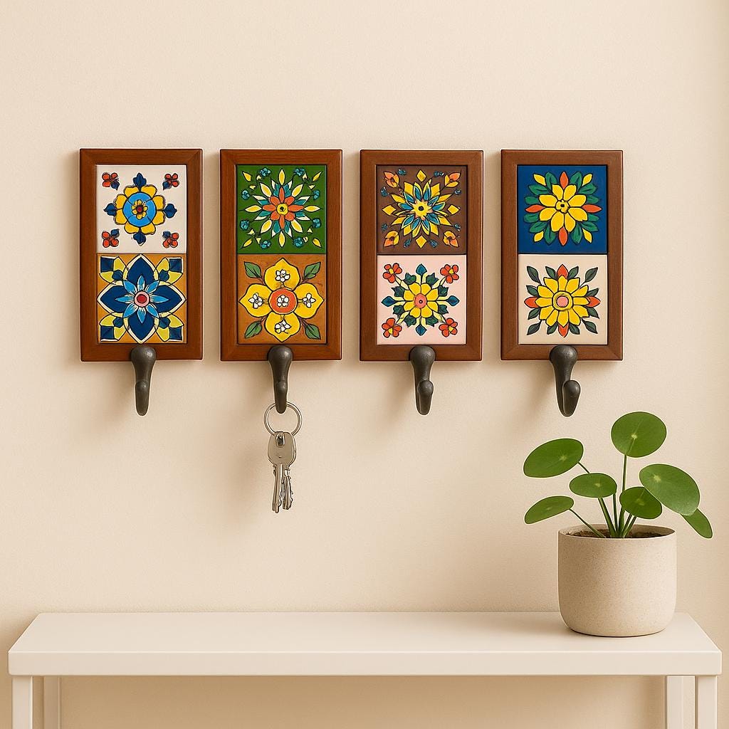 Boho Floral Wall Hooks