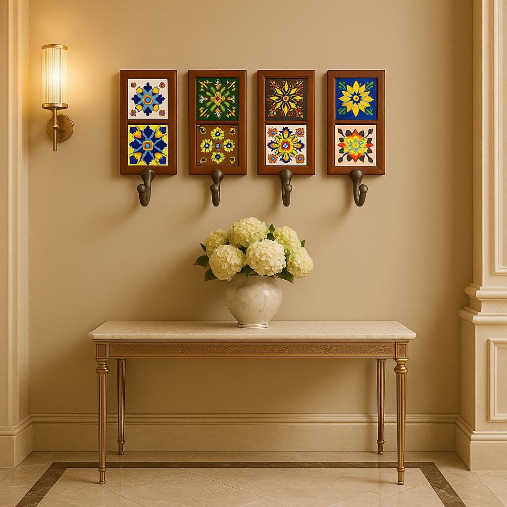 Boho Floral Wall Hooks