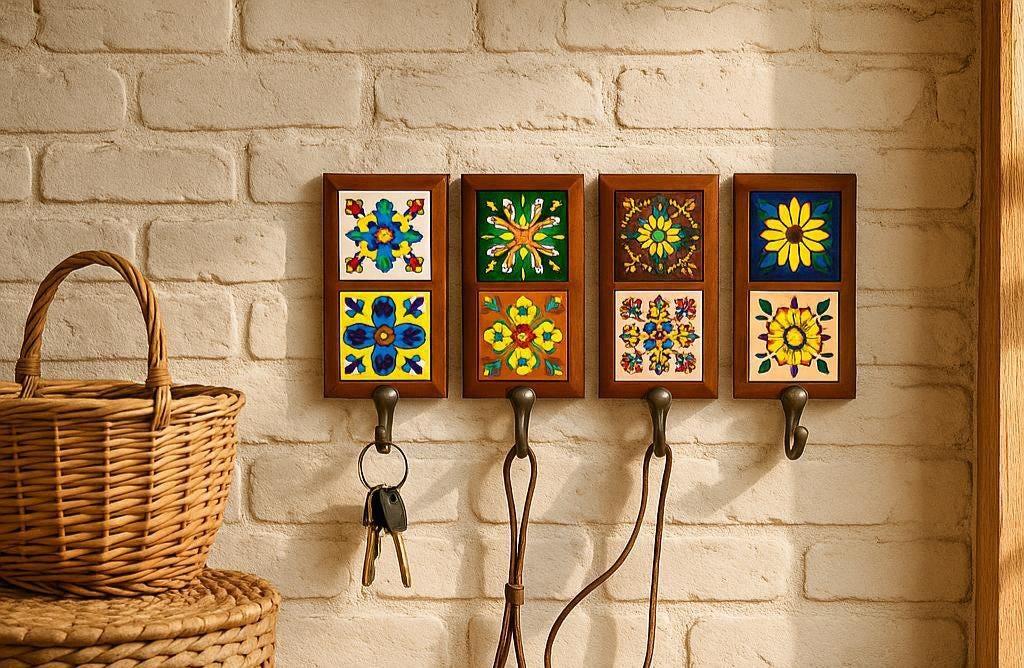 Boho Floral Wall Hooks