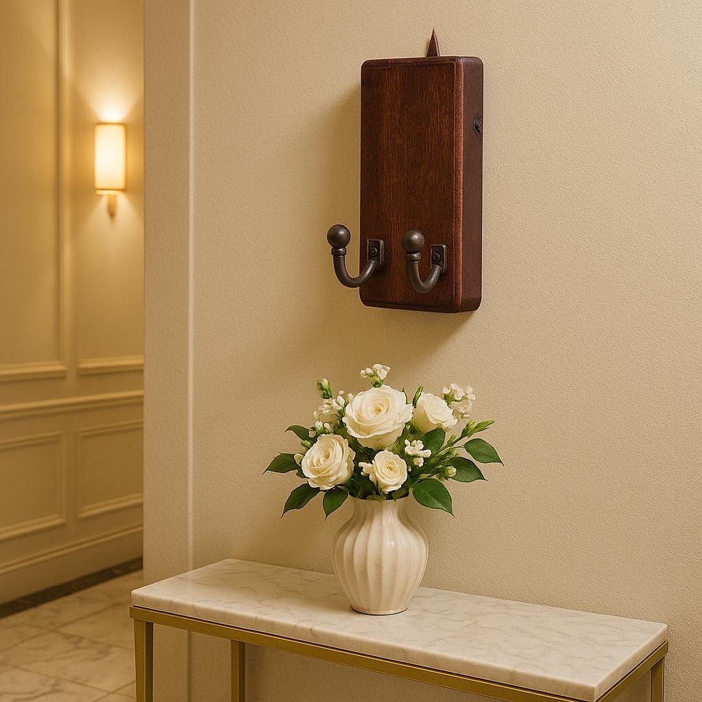 Wall Hook Shelf - Wooden Organizer with Hooks