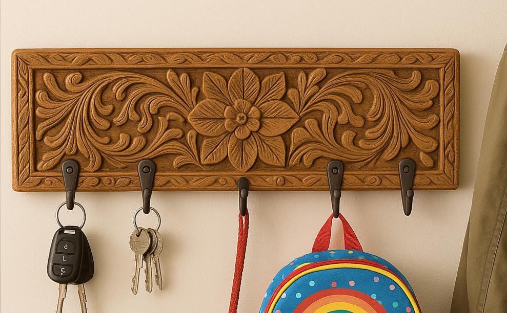 Handcrafted 24" Floral Wall Hook