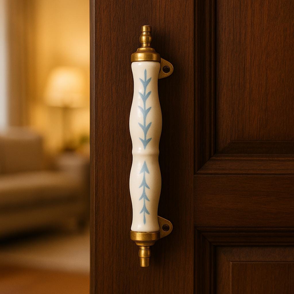 Elegant Blue Leaf Drawer Pulls