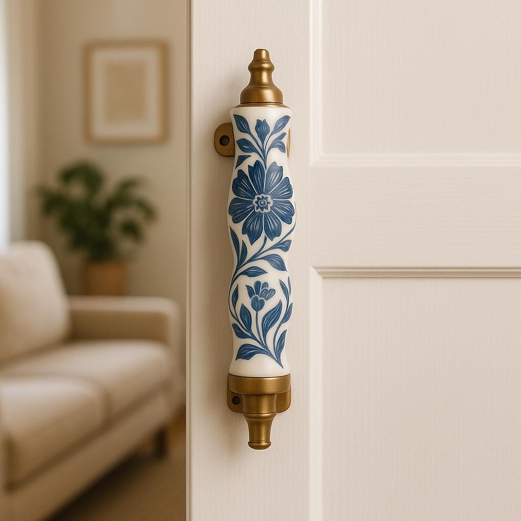 Handcrafted Blue Floral Knobs