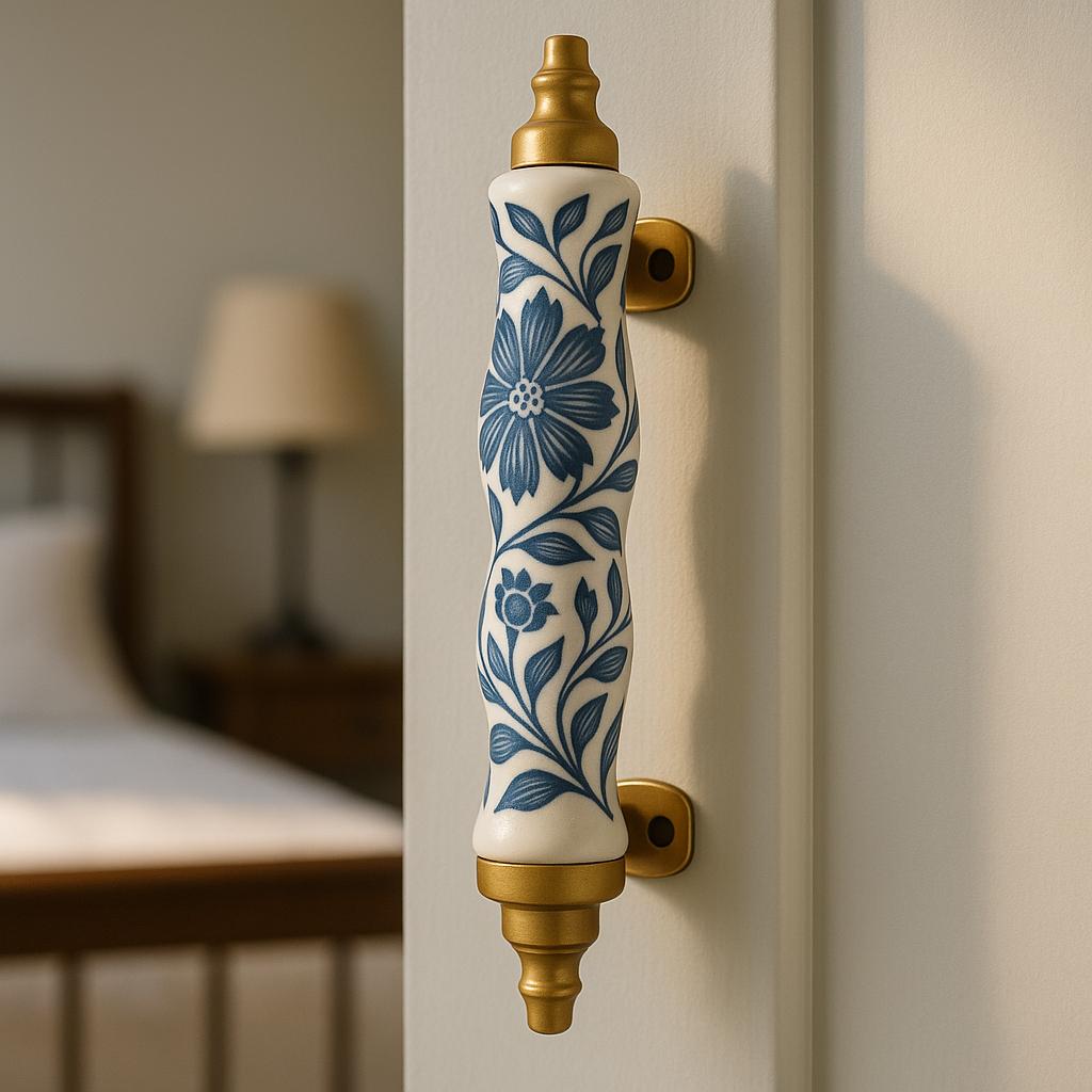 Handcrafted Blue Floral Knobs