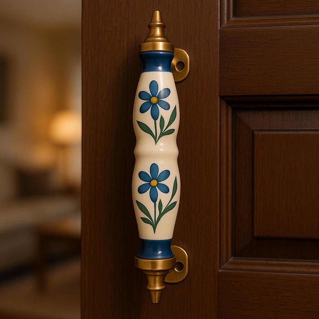 Floral Brass Drawer Pulls Set