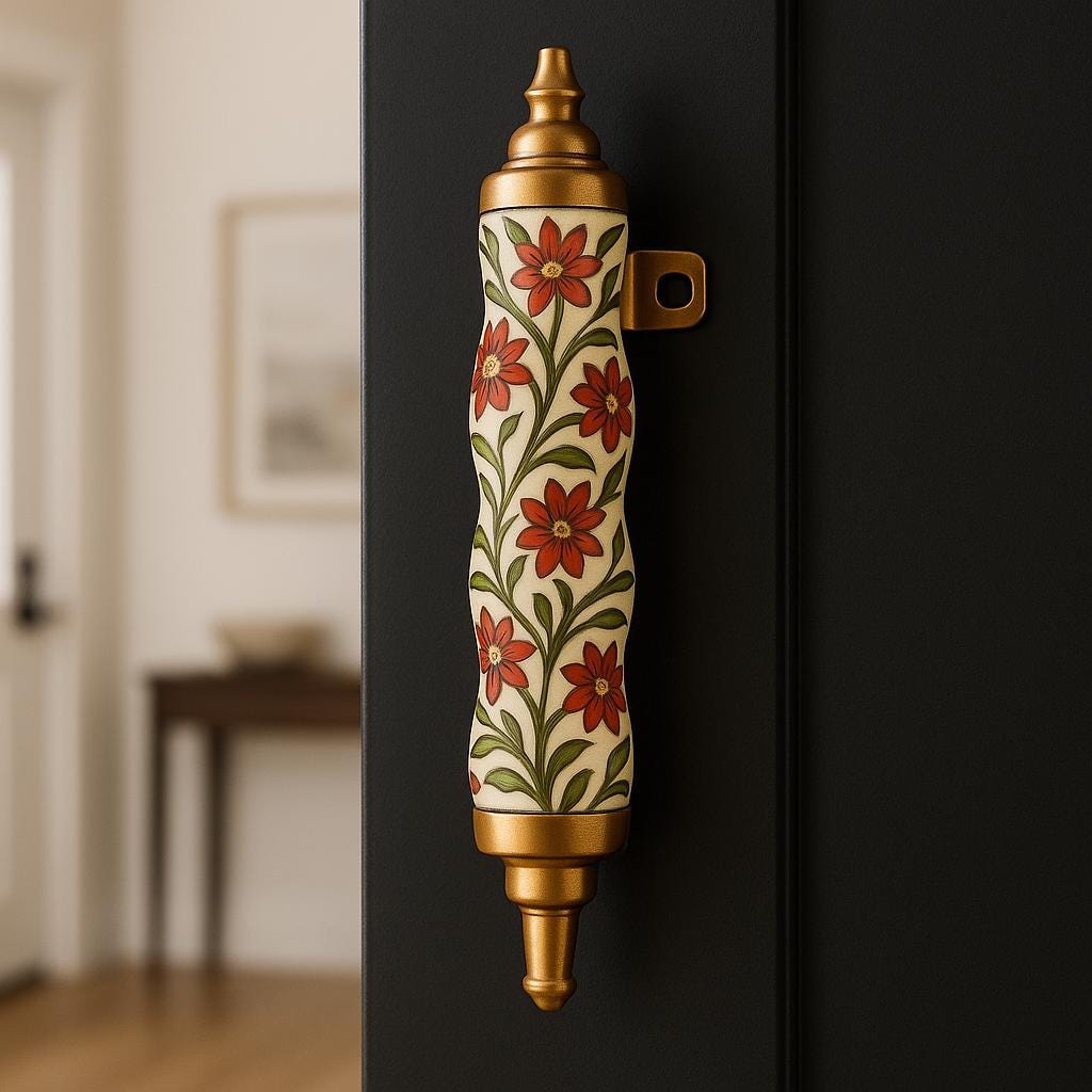 Green Luxe Floral Drawer Pulls