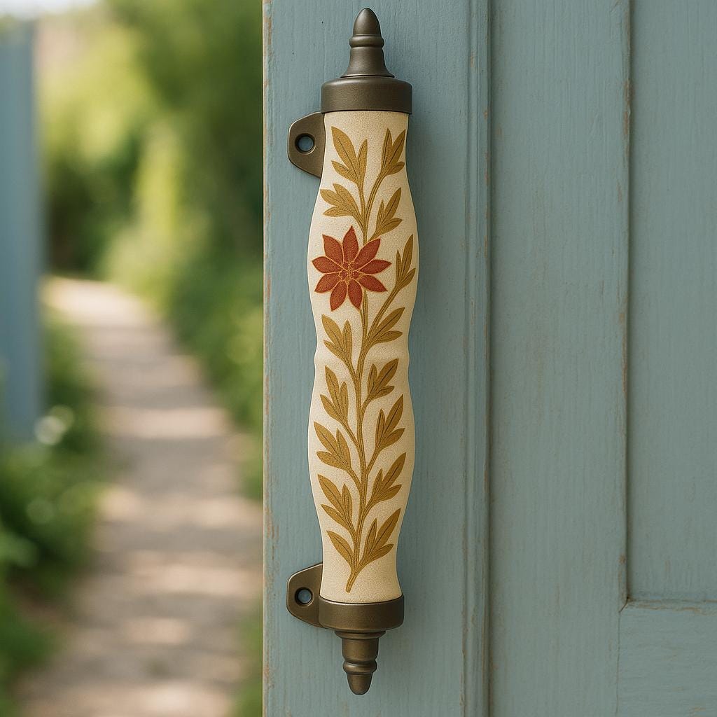 Yellow Floral Cabinet Pulls Set