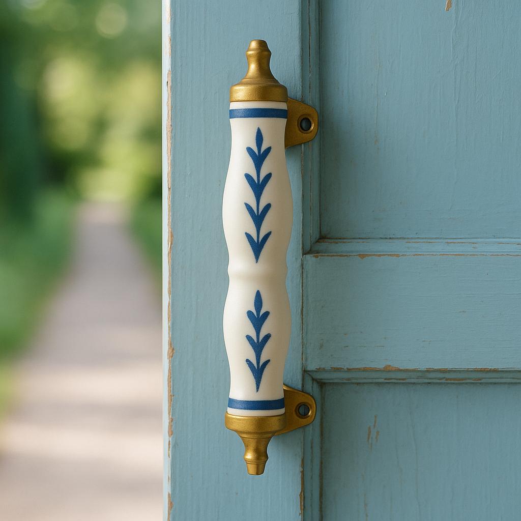 Blue Floral Ceramic Drawer Pulls