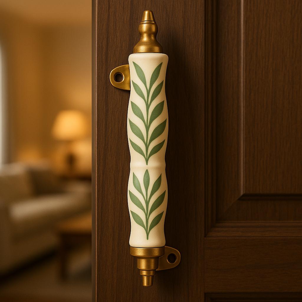 Green Leaf Ceramic Drawer Pulls