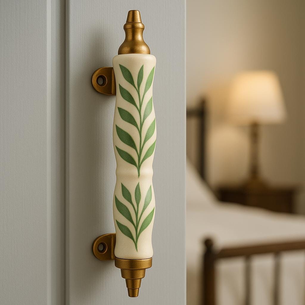 Green Leaf Ceramic Drawer Pulls