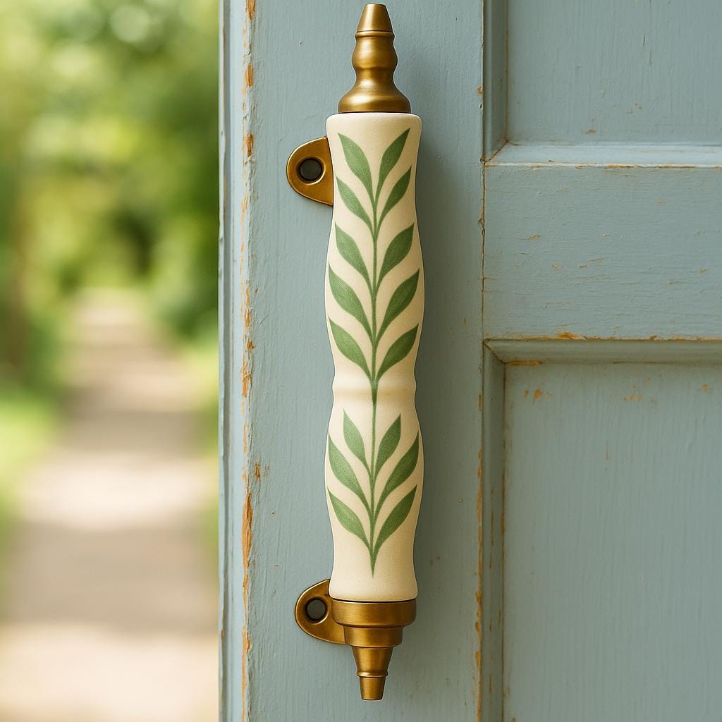 Green Leaf Ceramic Drawer Pulls