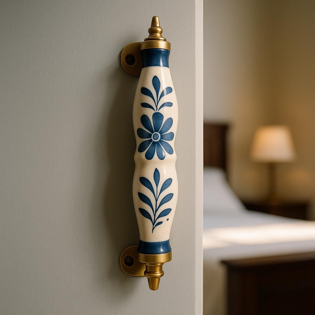 Blue Floral Cabinet Pulls Set