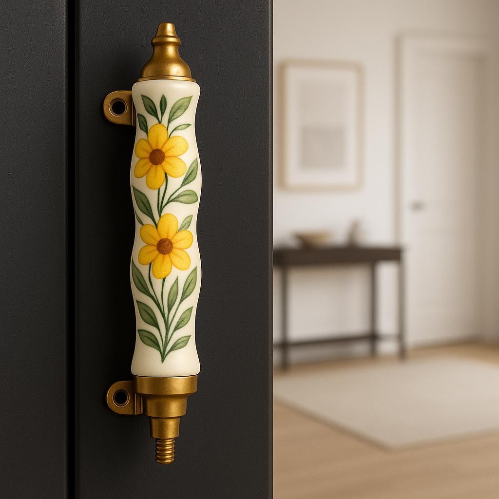 Hand-Painted Floral Drawer Pulls