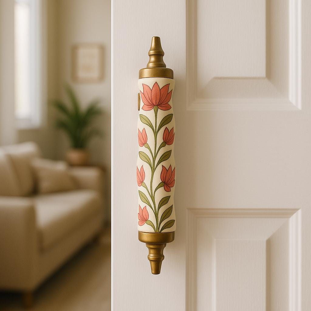 Vintage Floral Brass Handles