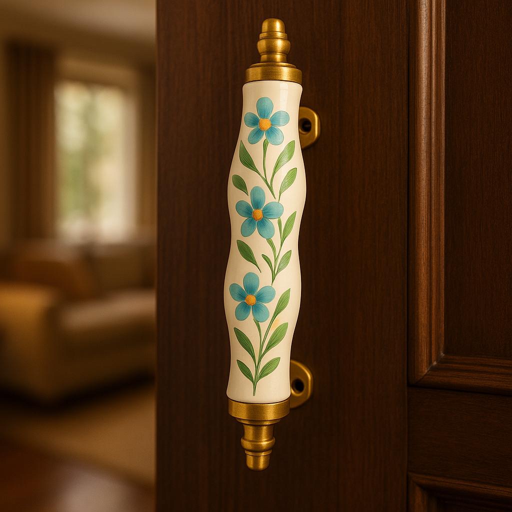 Vintage Floral Gold Door Pulls
