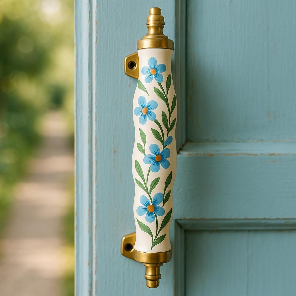 Vintage Floral Gold Door Pulls