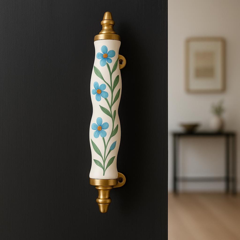 Vintage Floral Gold Door Pulls