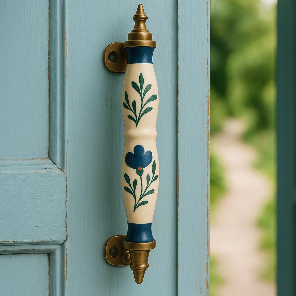 Elegant Floral Brass Drawer Pulls