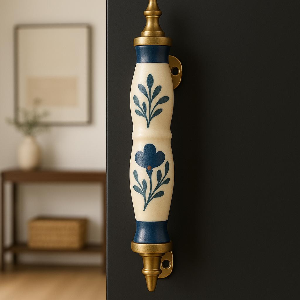 Elegant Floral Brass Drawer Pulls