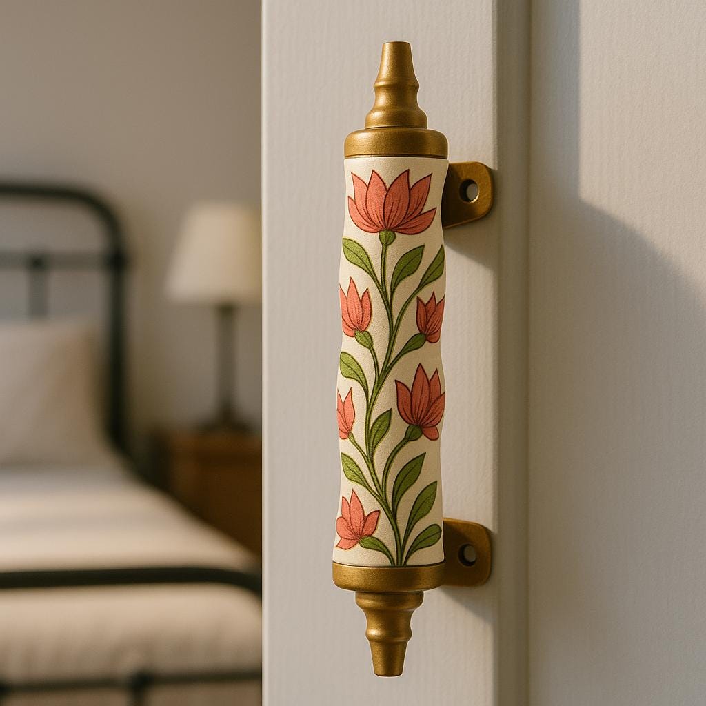 Red Brass & Wood Door Pulls