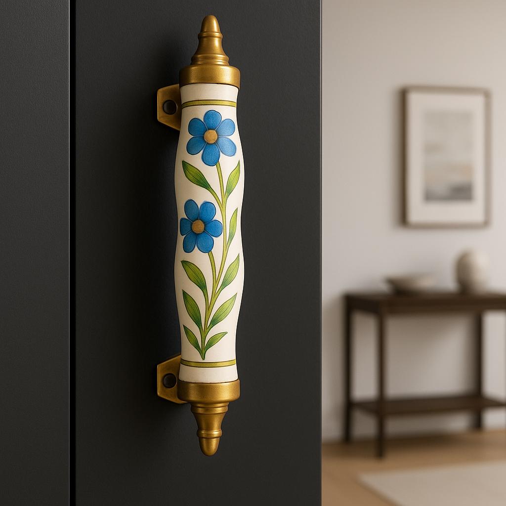 Floral Door Handles Set 4