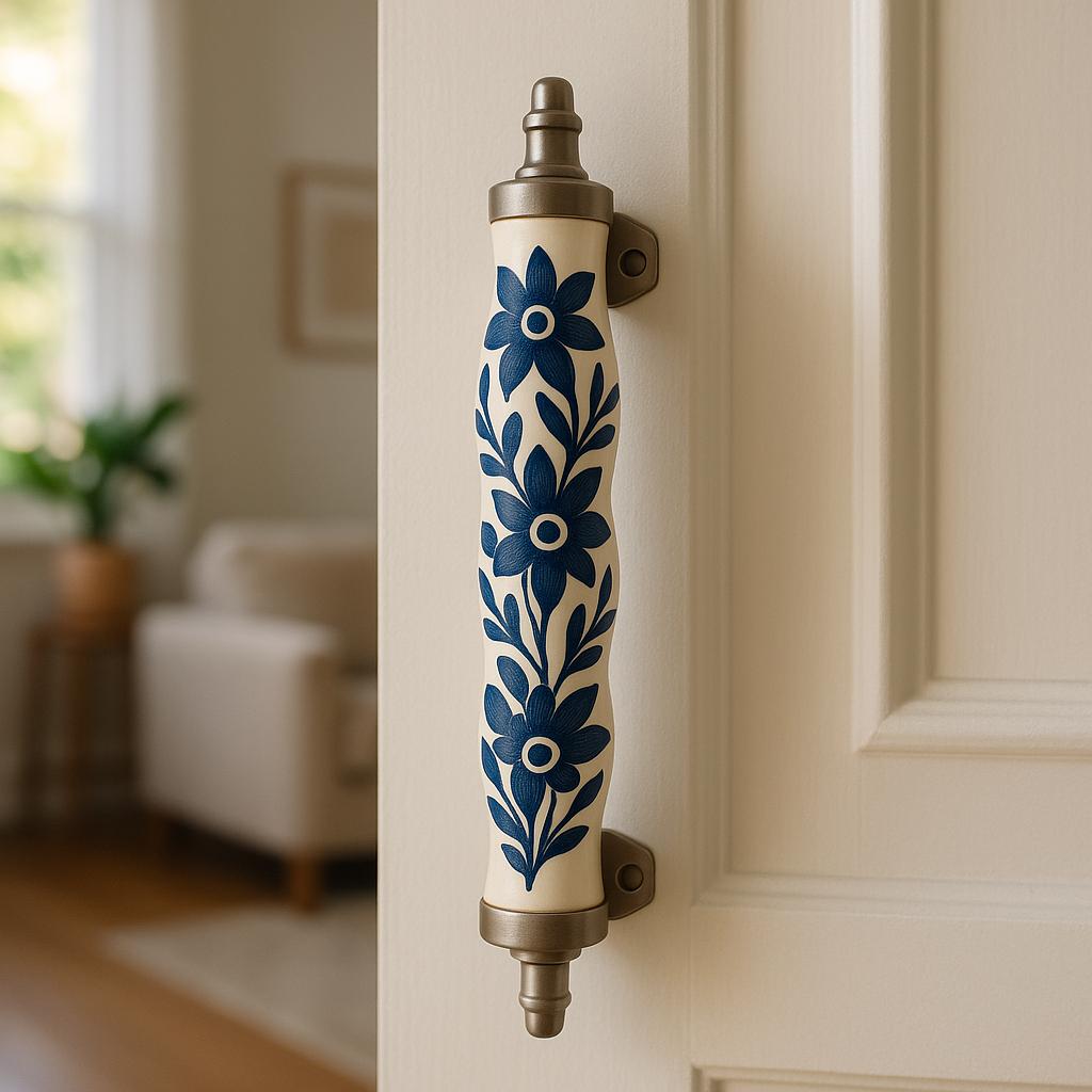 Vintage Blue Floral Cabinet Pulls