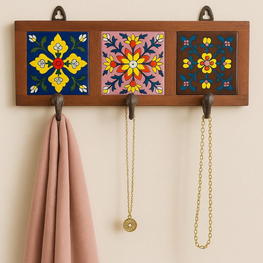Stylish Wooden Hook Rack