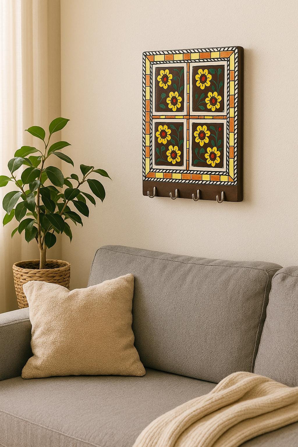 Chic Wooden Key Holder Decor