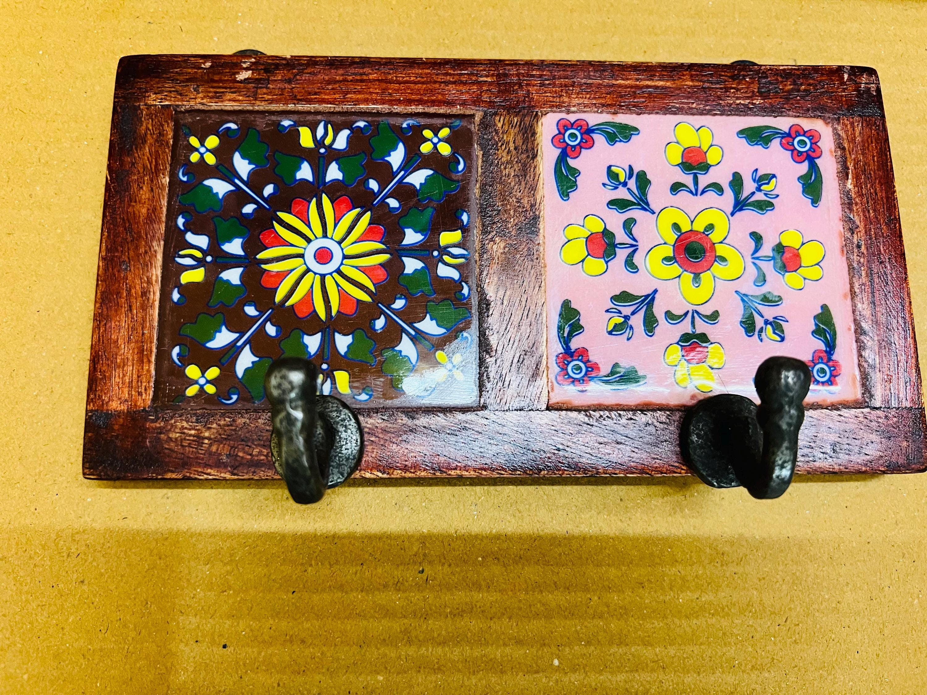 Rustic Floral Ceramic Wall Hook