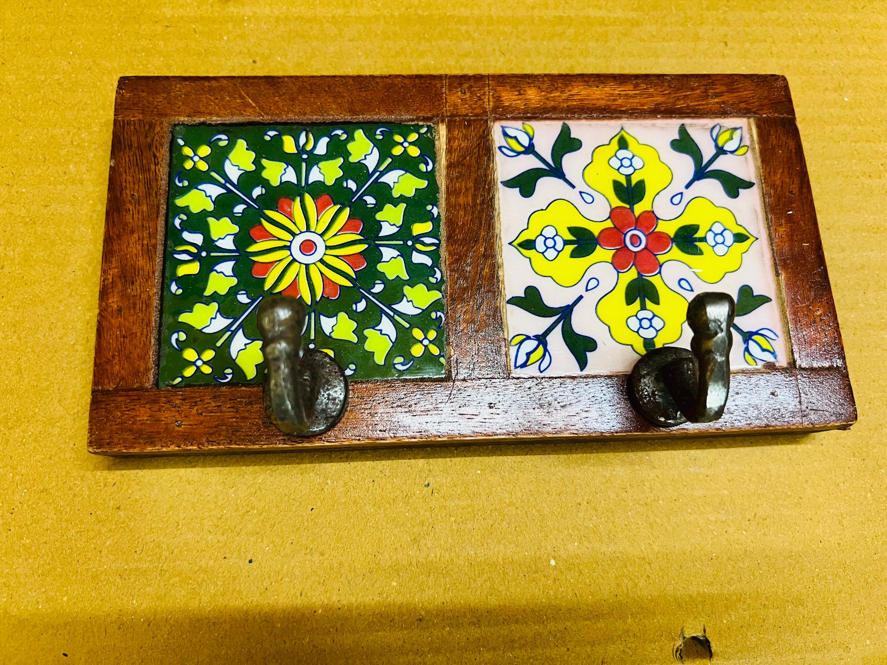 Rustic Floral Ceramic Wall Hook