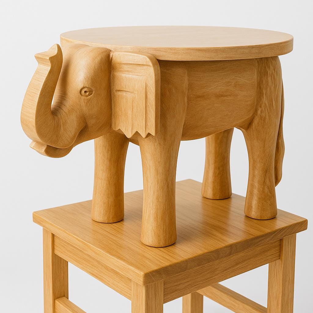 Teak Elephant Boho Accent